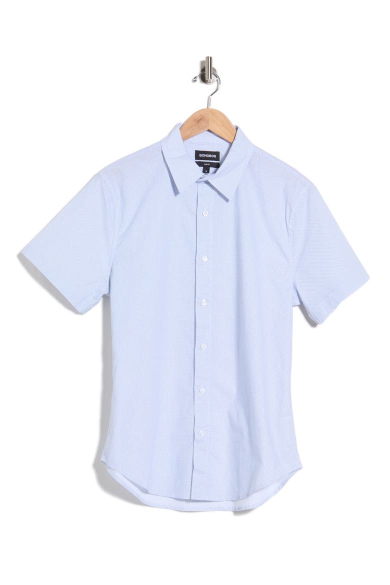 Slim Fit Stretch Cotton Poplin Button-Up Shirt, Main, color, BERGEN GEO V2 C25