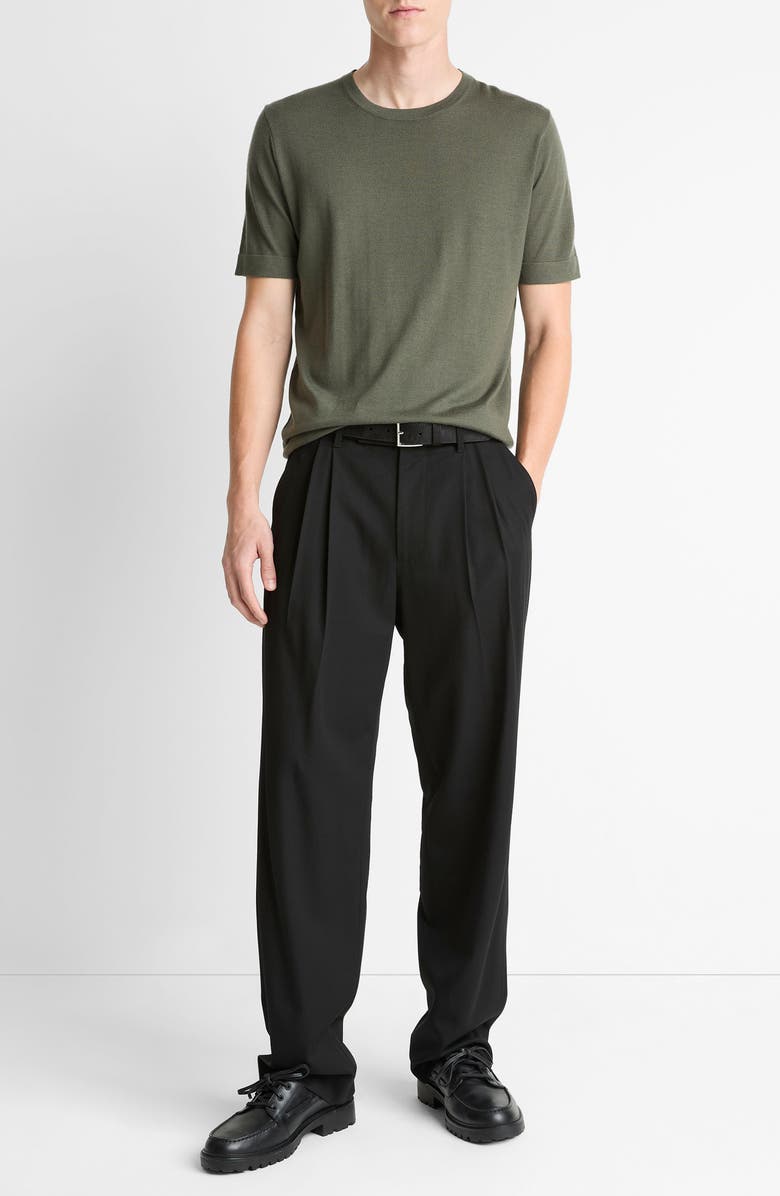 Vince Short Sleeve Wool & Cashmere Crewneck Sweater, Alternate, color, Sycamore