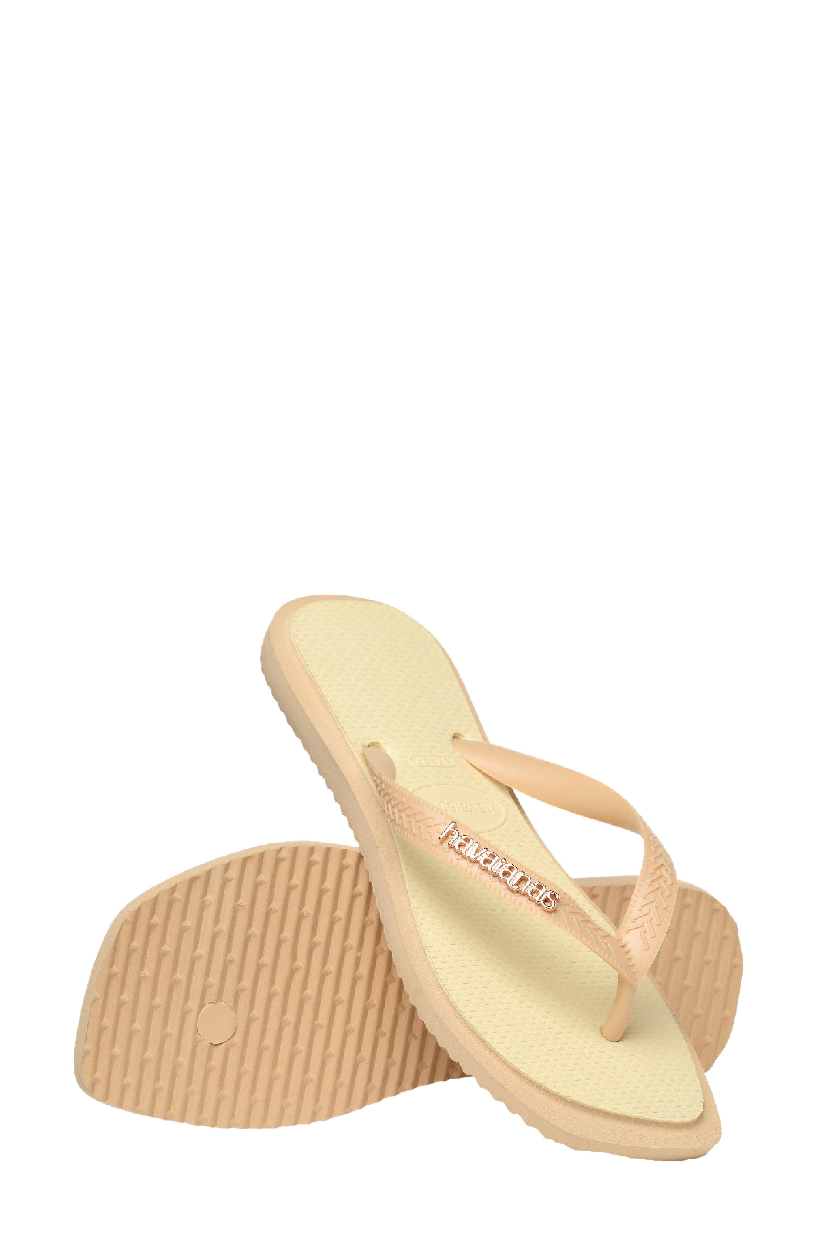 Havaianas Fusion Square Logo Flip Flop, Alternate, color, Golden