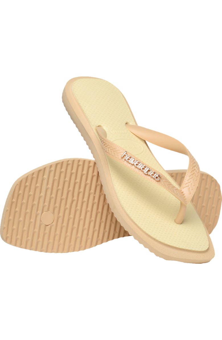 Havaianas Fusion Square Logo Flip Flop, Alternate, color, Golden