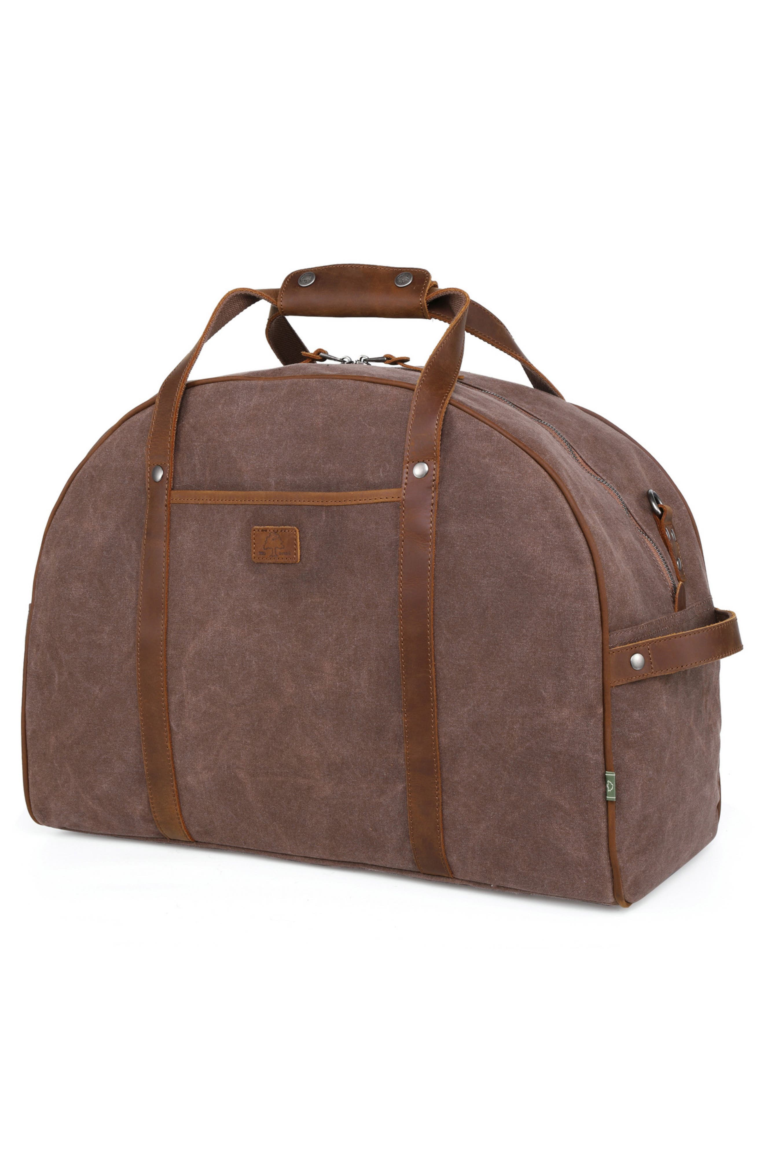 Stone Creek Waxed Canvas Duffle Bag, Alternate, color, BROWN