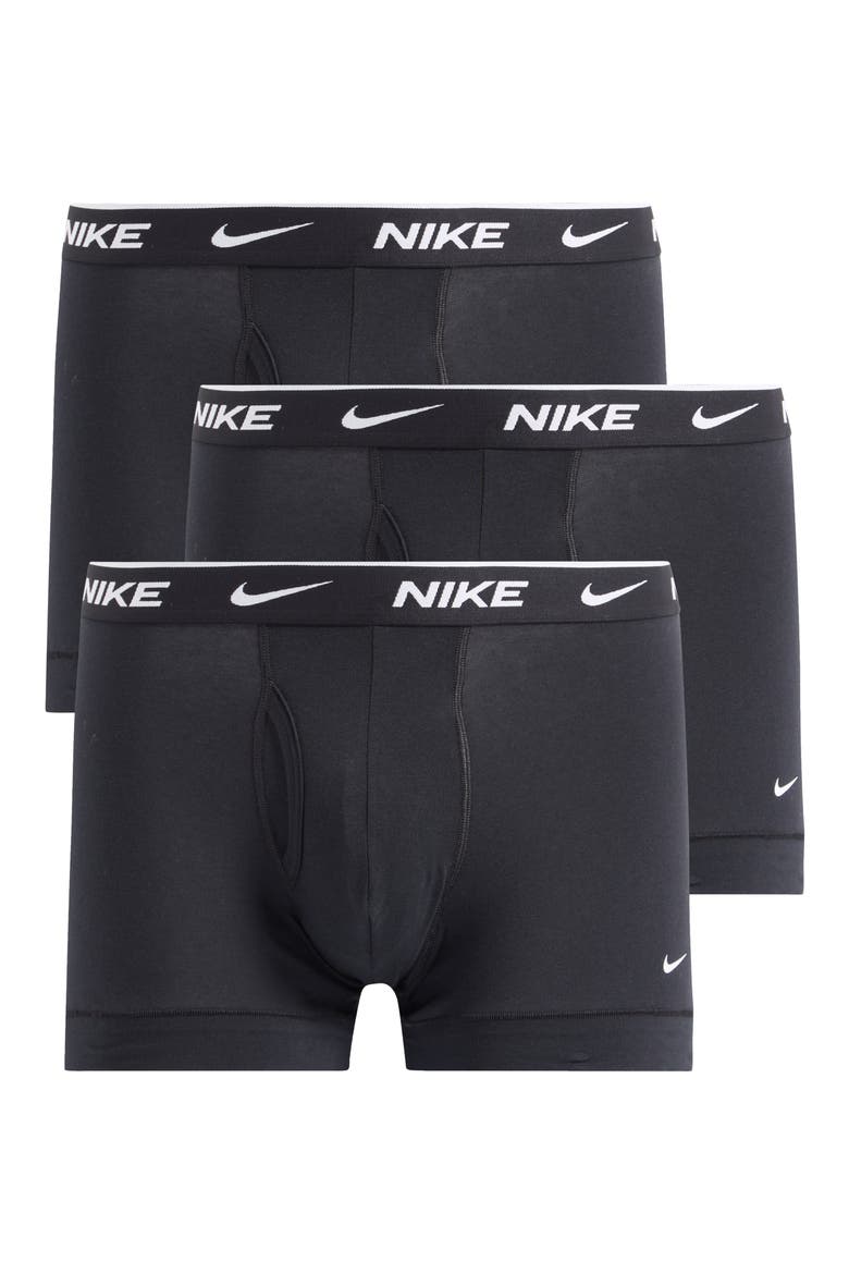 Dri-FIT Essential Assorted 3-Pack Stretch Cotton Trunks, Alternate, color, BLACK ASSORTED