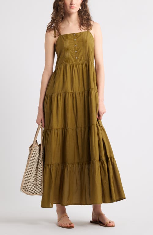 Treasure & Bond Tie Shoulder Tiered Maxi Dress