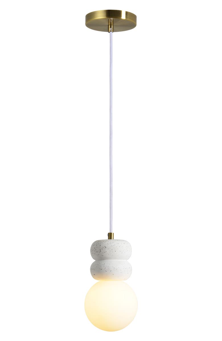 Renwil Candra Ceiling Light Fixture, Main, color, Off White/ Speckles/ Ant Brass