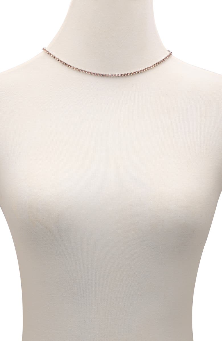 Vince Camuto Crystal Tennis Necklace, Alternate, color, Silver Tone/ Pink