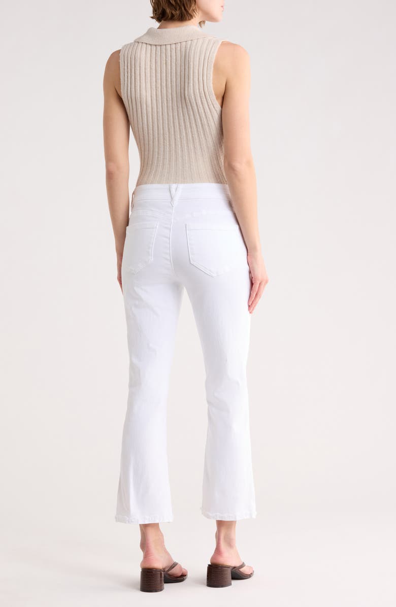 Democracy Scallop Fray Hem Crop Flare Leg Jeans, Alternate, color, Optic White