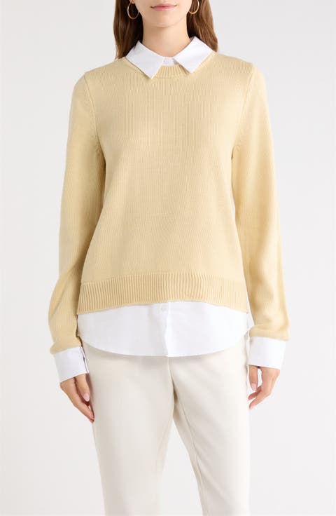 Azira Mixed Media Layered Sweater