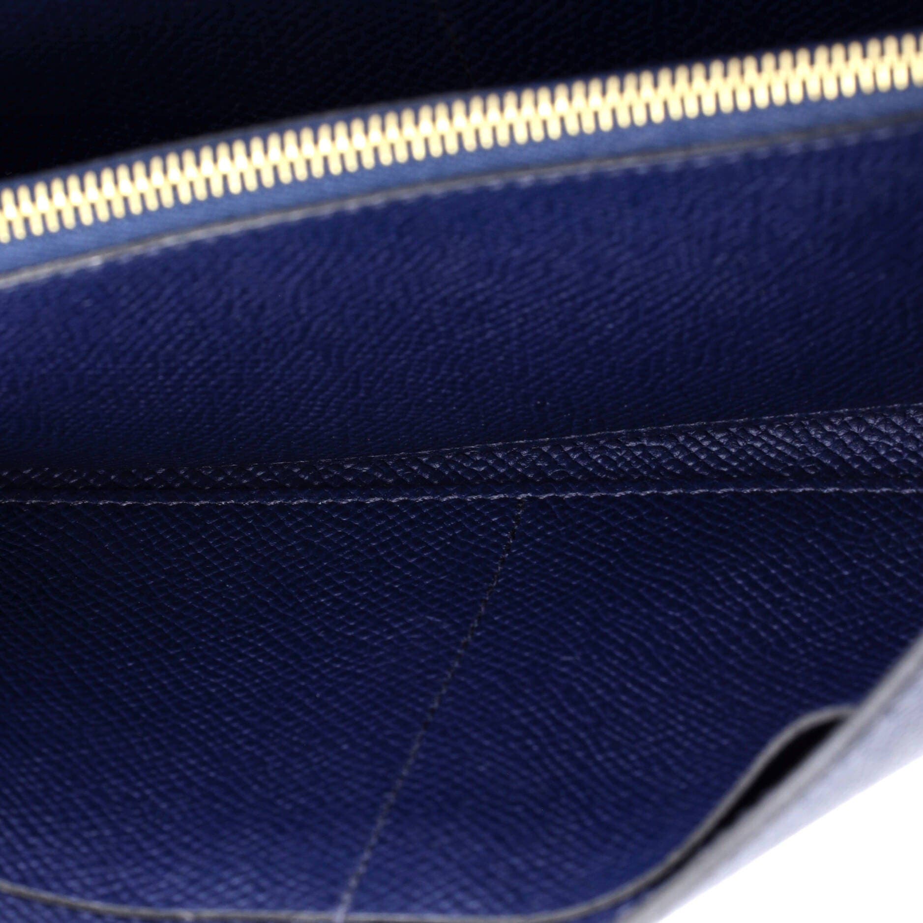 Pre-Owned Hermes Kelly To Go Wallet Epsom, Alternate, color, Bleu Saphir