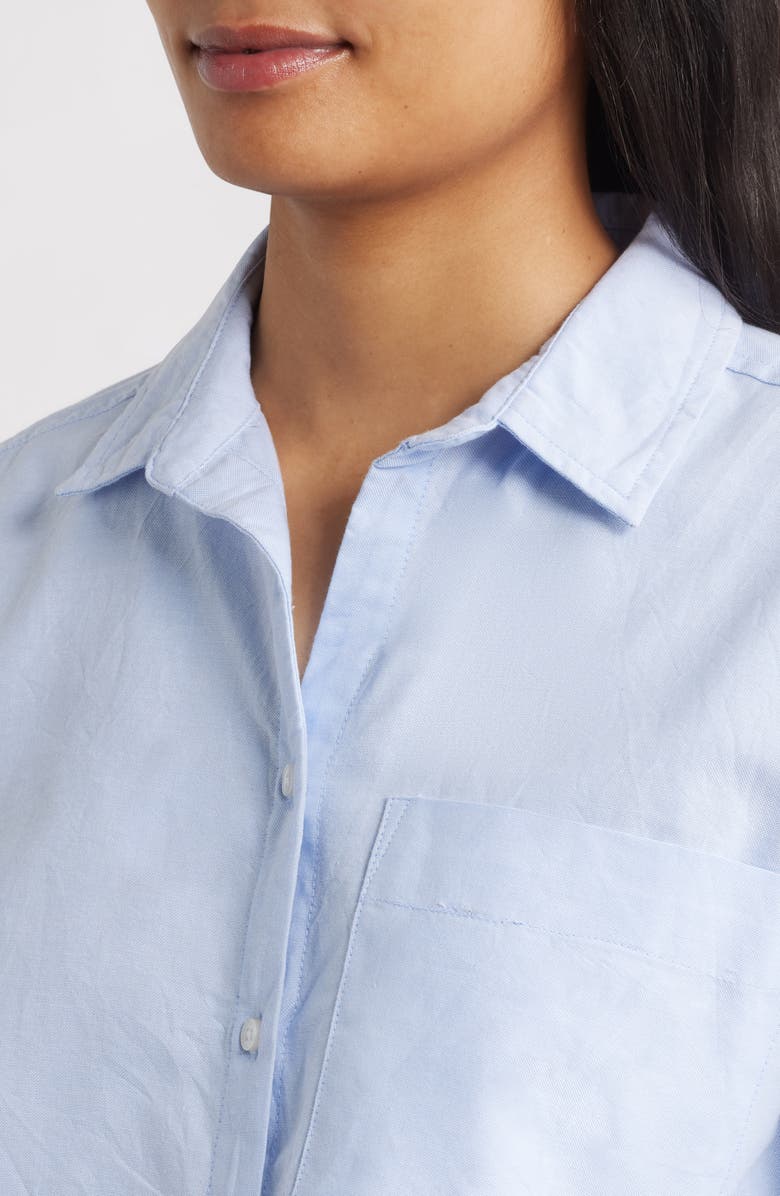 beachlunchlounge Cammi Cotton Button-Up Shirt, Alternate, color, Classical Blue