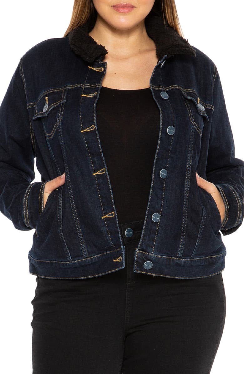 SLINK Jeans The Fleece Lined Denim Jacket, Main, color, 