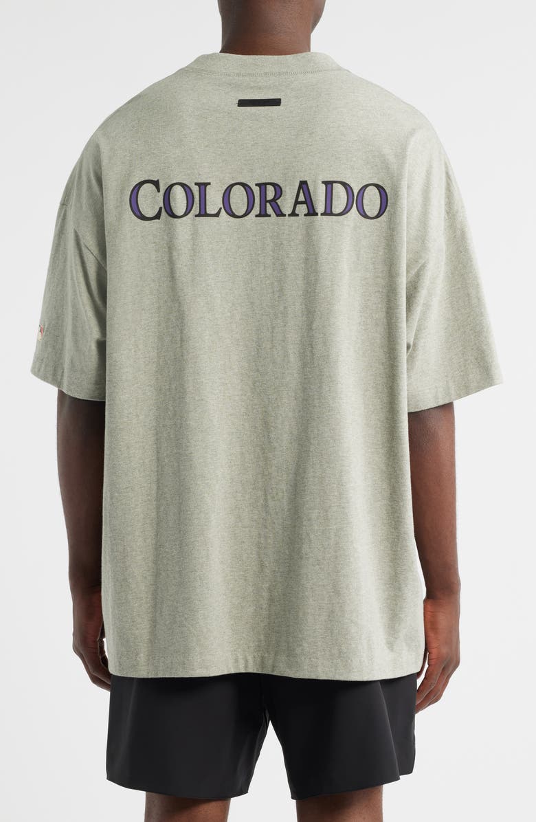 Fear of God Essentials MLB Rockies '90s Fit Cotton Graphic T-Shirt, Alternate, color, Warm Heather