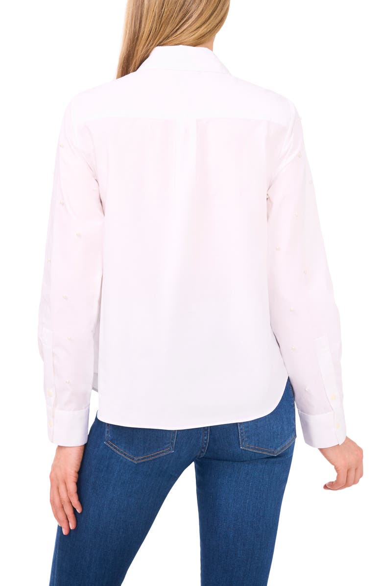 CeCe Beaded Shirt, Alternate, color, Ultra White
