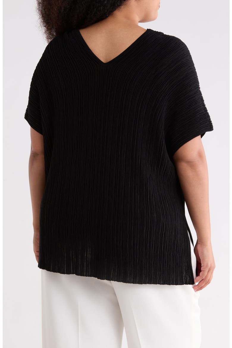 Ottoman Stitch Short Sleeve Sweater, Alternate, color, BLACK