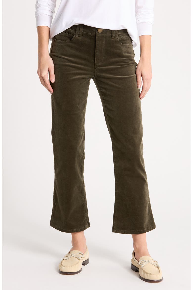 Itty Bitty Crop Corduroy Flare Pants, Alternate, color, DUFFEL GREEN