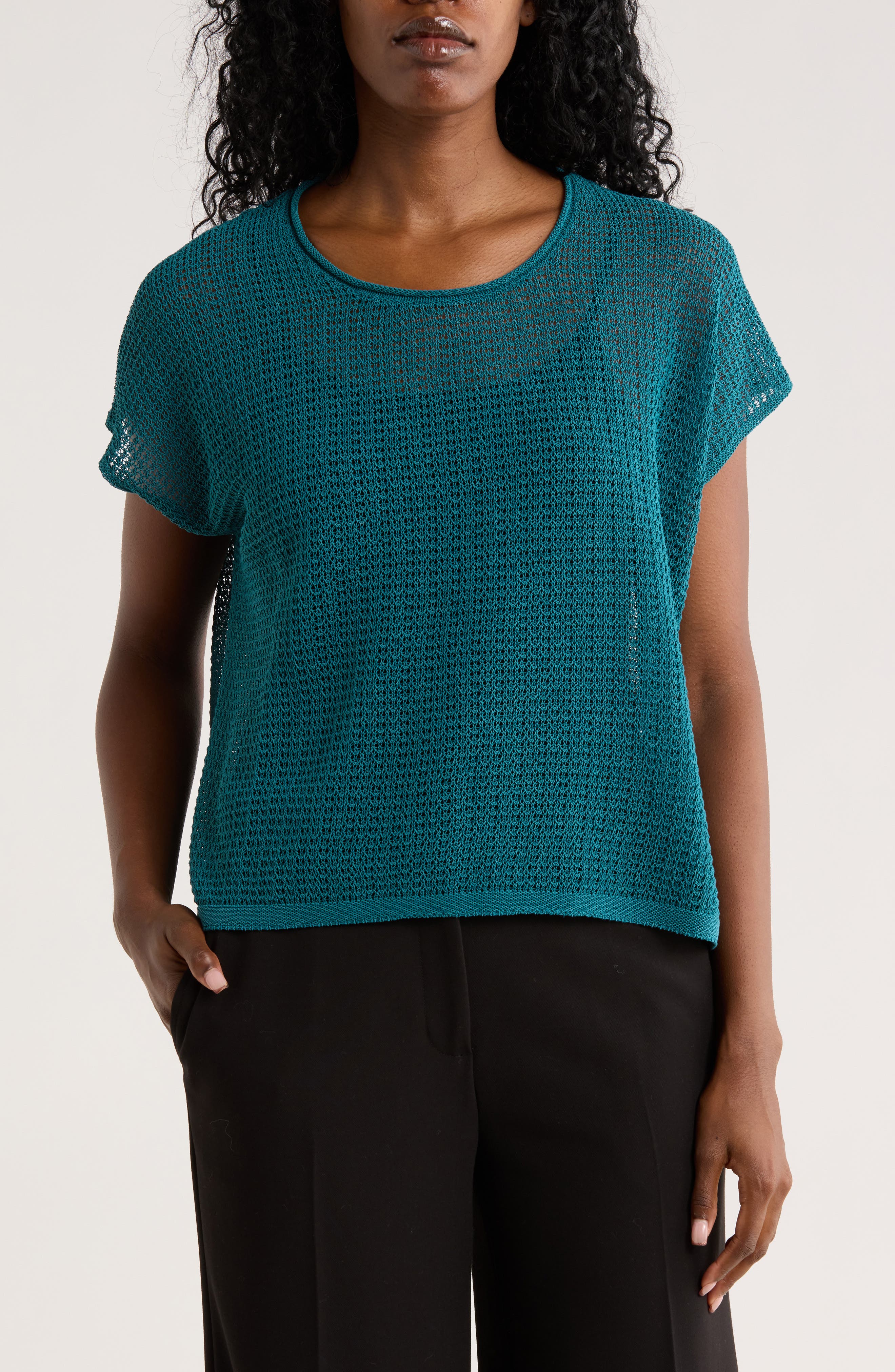 Eileen Fisher Sleeveless Organic Cotton Knit Sweater