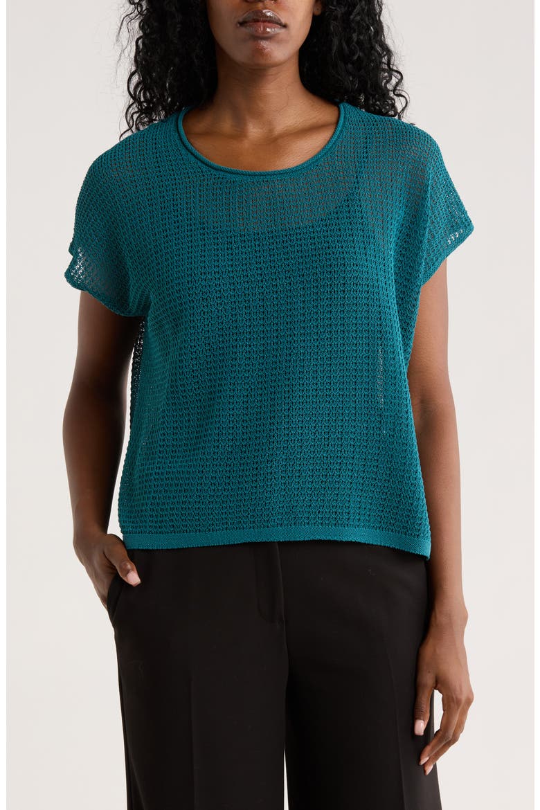 Sleeveless Organic Cotton Knit Sweater, Main, color, HARBOR