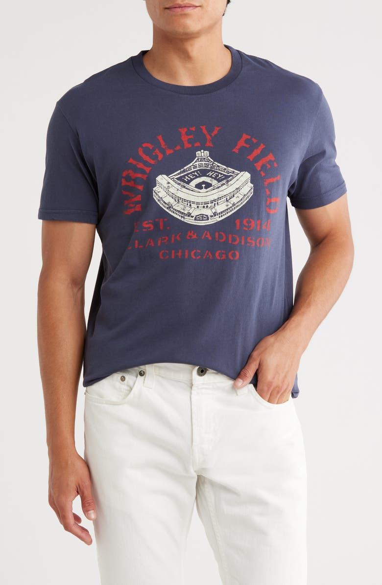 American Needle Wrigley Field Cotton Graphic T-Shirt, Main, color, Navy/ Red