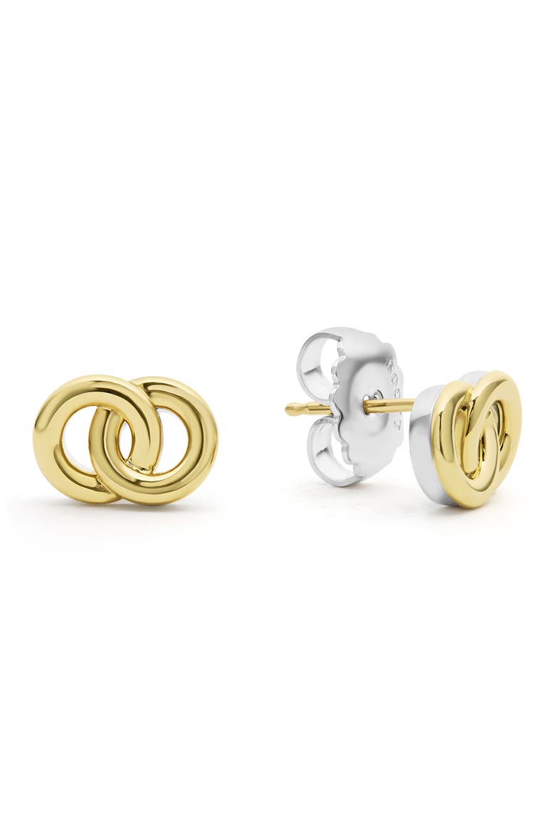 Interlocking Circle Stud Earrings, Alternate, color, TWO-TONE