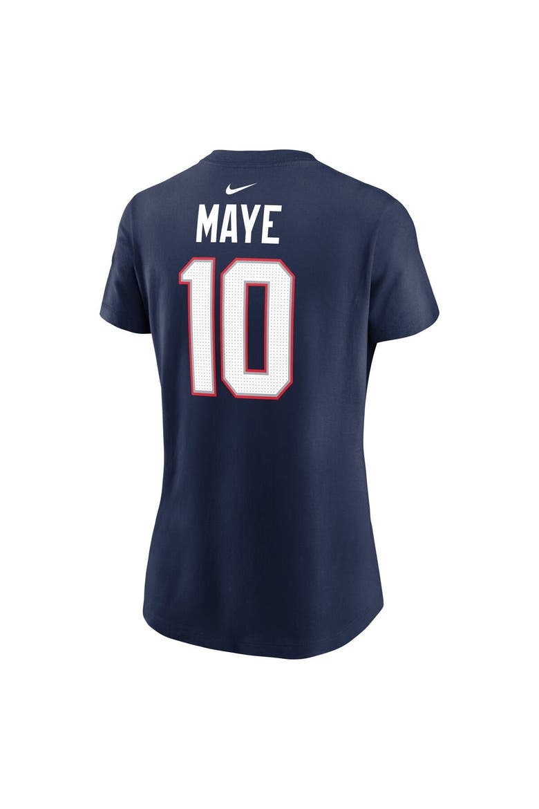 Women's Nike Drake Maye Navy New England Patriots Super Bowl LX Patch Name & Number T-Shirt, Alternate, color, Navy