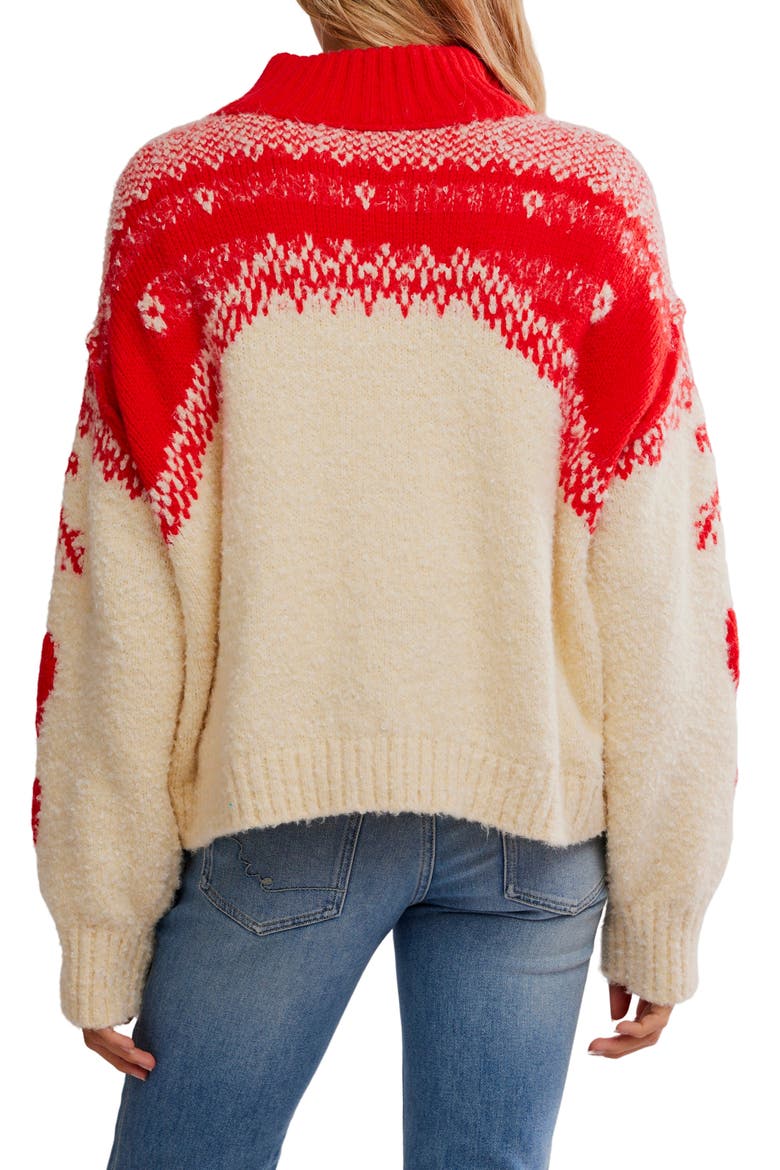 Mythical Half Zip Pullover, Alternate, color, VANILLA SCARLET COMB