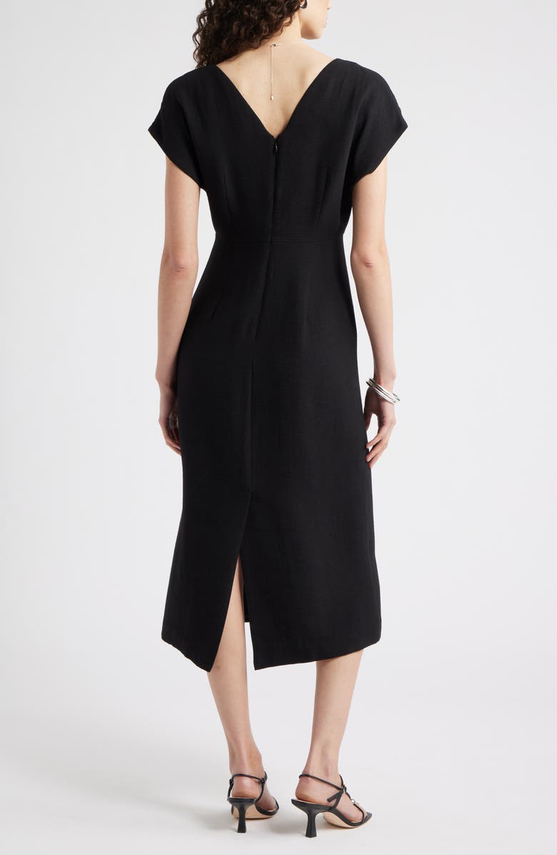 Nordstrom Textured Sheath Midi Dress, Alternate, color, Black
