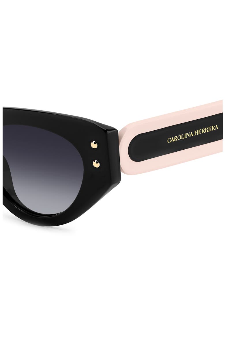 50mm Gradient Cat Eye Sunglasses, Alternate, color, BLACK/ GREY SHADED