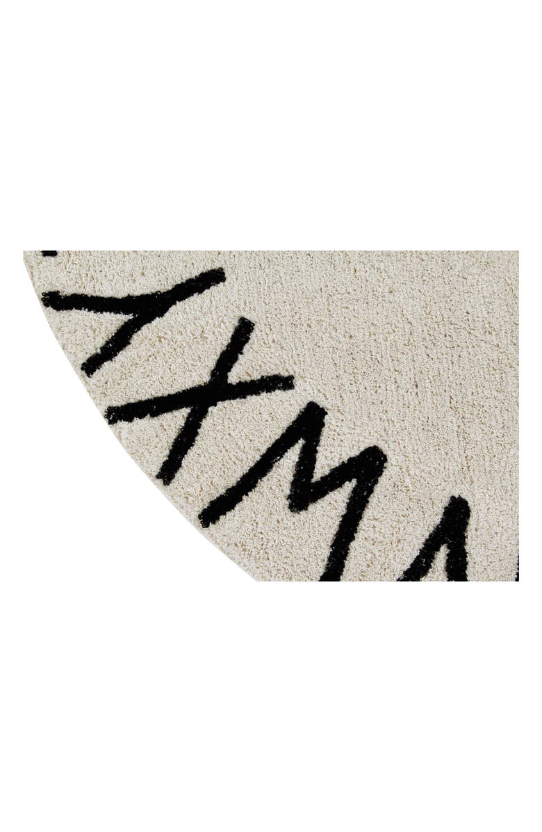 Lorena Canals A to Z Rug, Alternate, color, Round Black