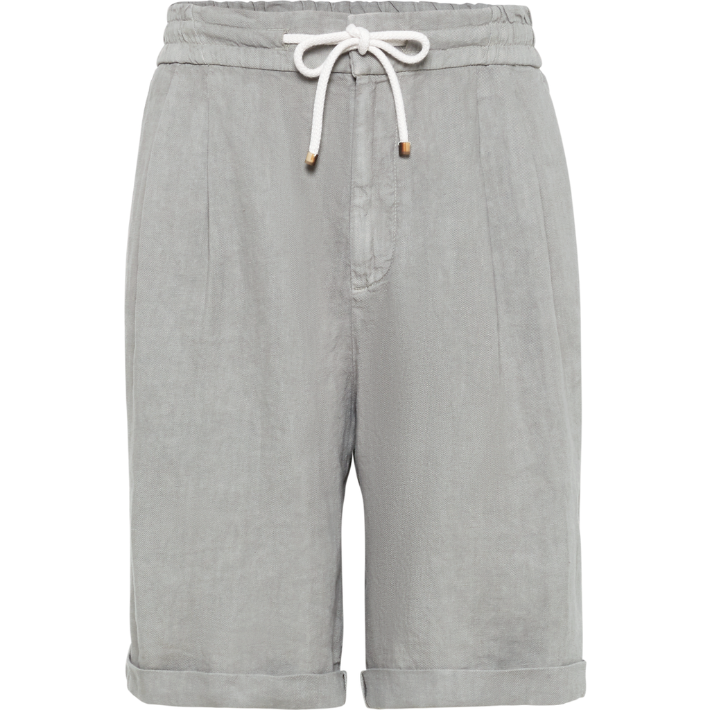 Brunello Cucinelli Bermuda Shorts With Drawstring In Khaki