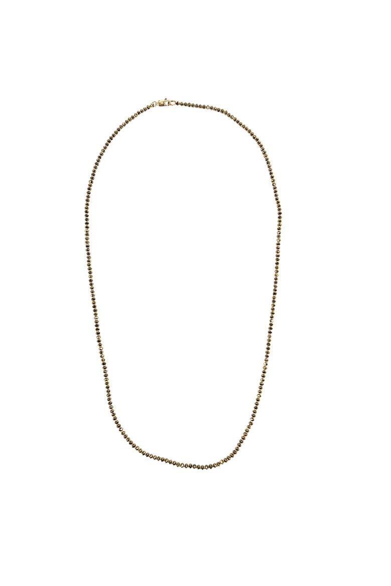 Beaded Pyrite Necklace, Main, color, bronze