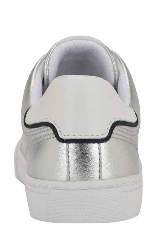 Tommy Hilfiger Lanzey Low Top Sneaker In Silver/white/navy