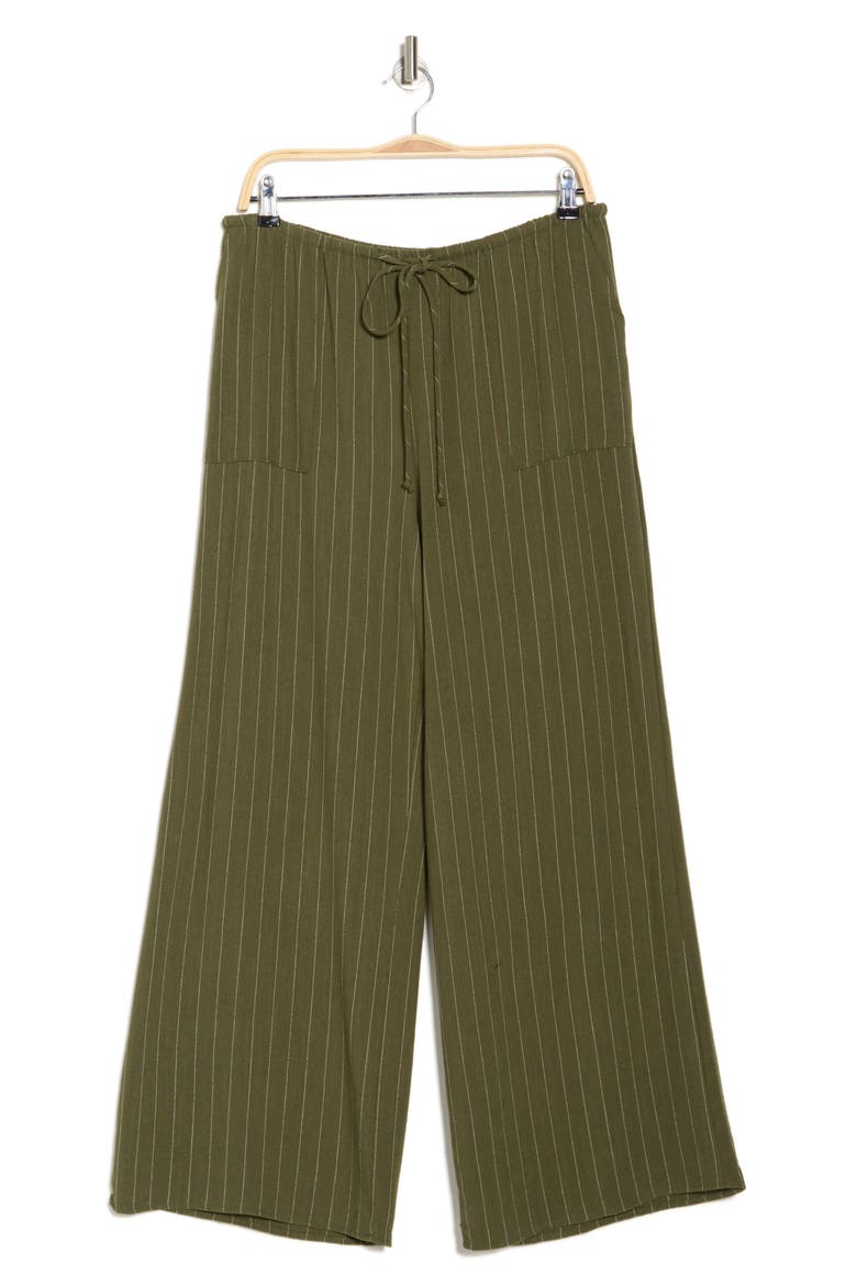 Wide Leg Drawstring Pants, Alternate, color, OLIVE