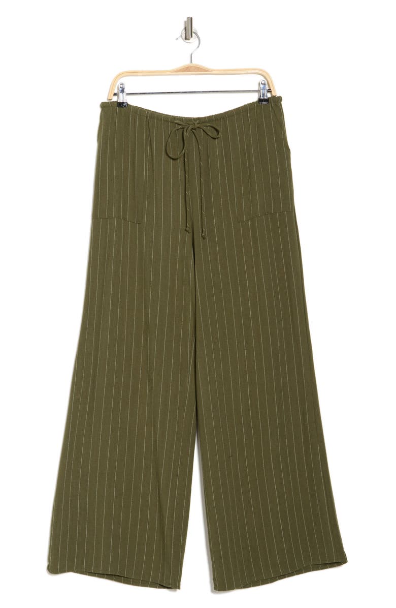 Renee C Wide Leg Drawstring Pants, Alternate, color, Olive