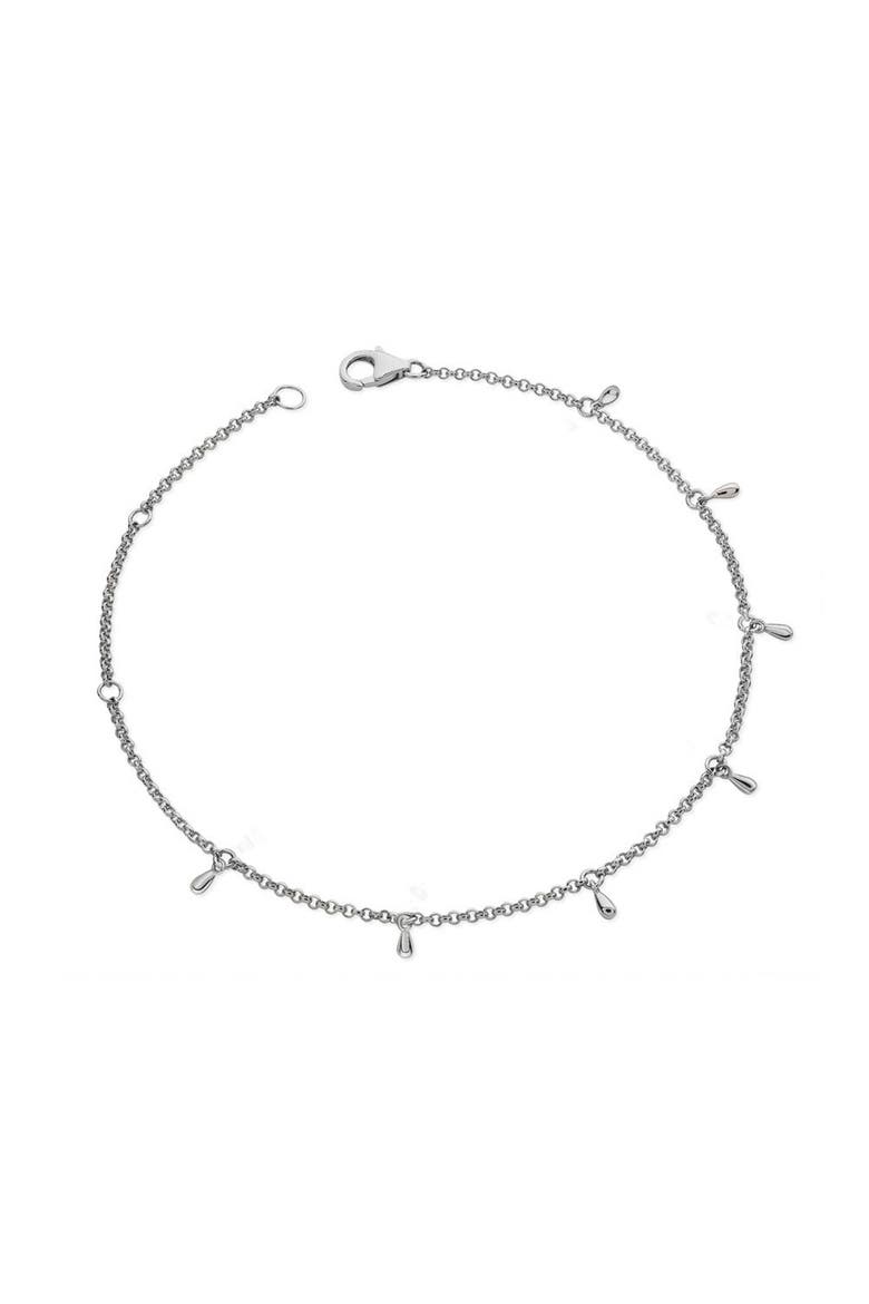 Multi Drop Anklet, Main, color, Sterling Silver