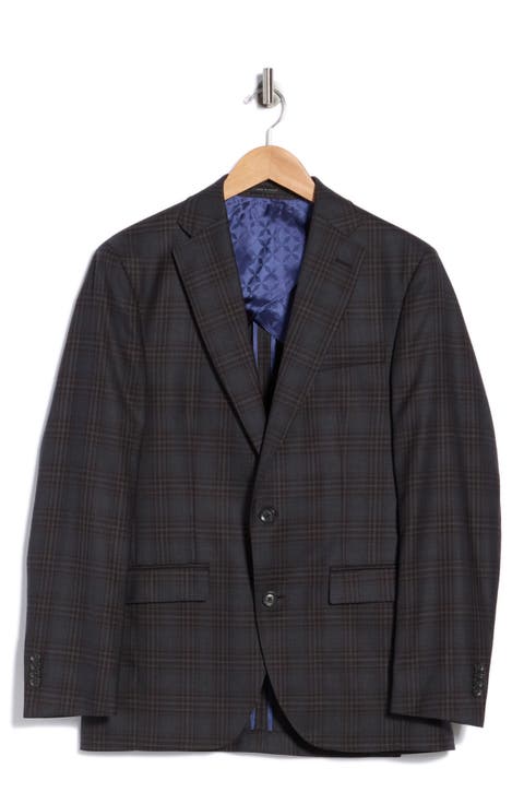 Elex Charcoal Plaid Wool Sport Coat