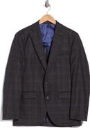 Jack Victor Elex Charcoal Plaid Wool Sport Coat