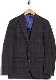 Jack Victor Elex Charcoal Plaid Wool Sport Coat