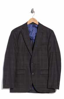 Elex Charcoal Plaid Wool Sport Coat