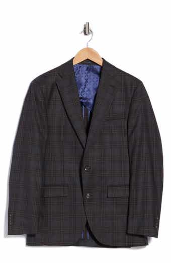 Elex Charcoal Plaid Wool Sport Coat