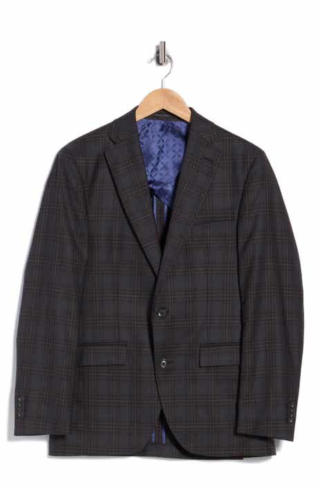 Elex Charcoal Plaid Wool Sport Coat