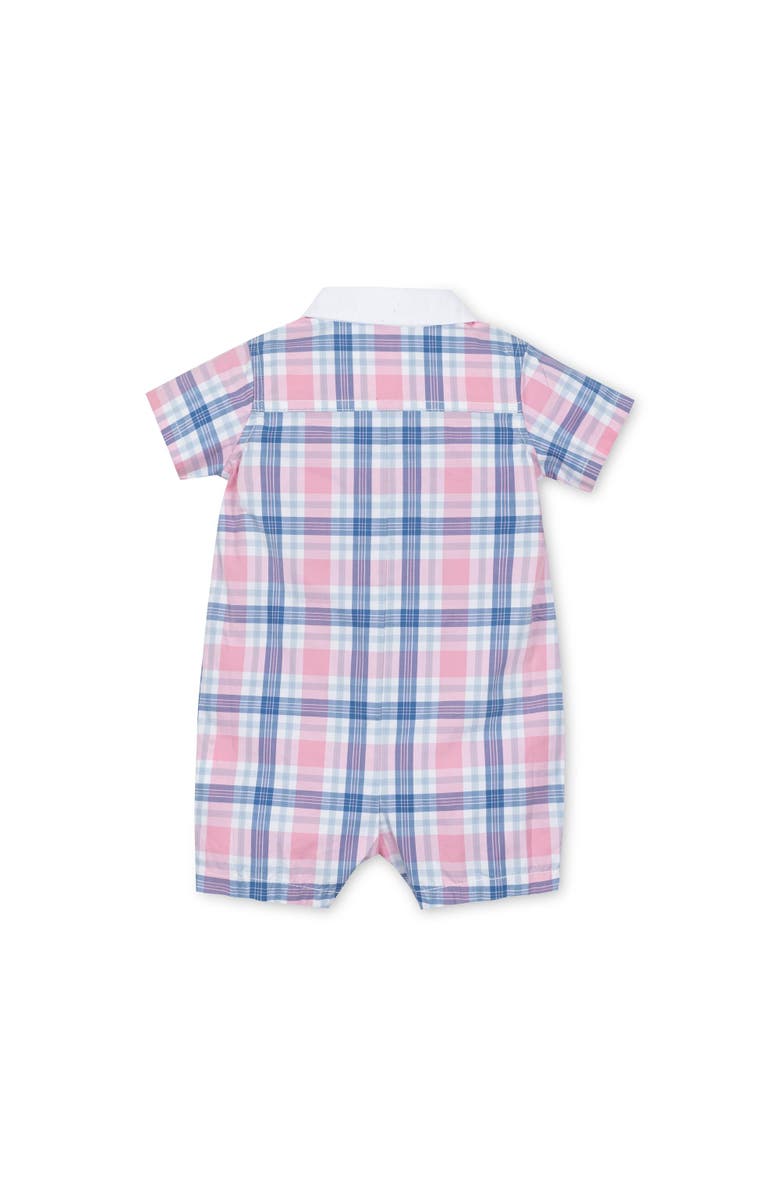 Hope & Henry Baby Poplin Button Front Romper, Infant, Alternate, color, Fresh Pink And Blue Plaid
