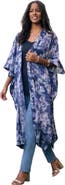 Roaman's Plus Size Flowy Chiffon Duster