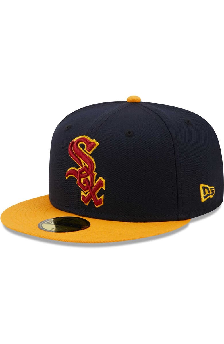 New Era Men's New Era Navy/Gold Chicago White Sox Primary Logo 59FIFTY Fitted Hat, Alternate, color, 