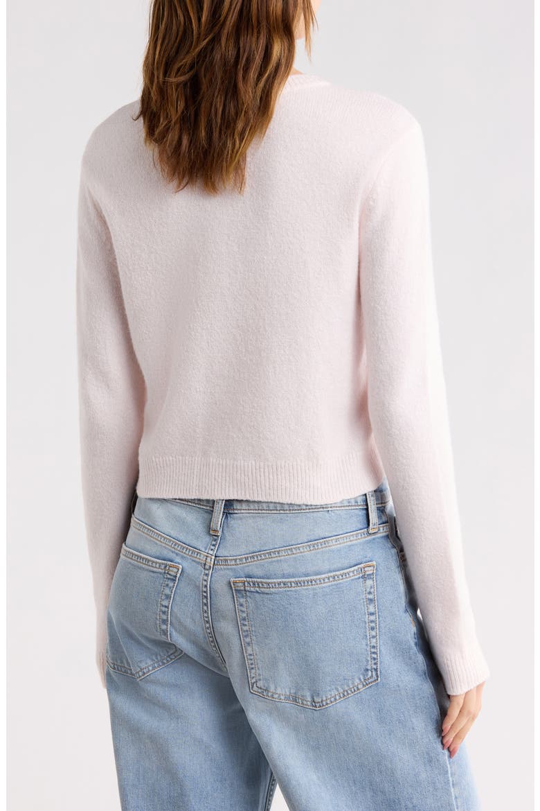 Classic Crewneck Cardigan, Alternate, color, PINK HEAVEN