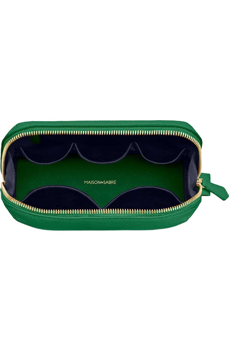 MAISON de SABRÉ Leather Tech Pouch, Alternate, color, Emerald Green