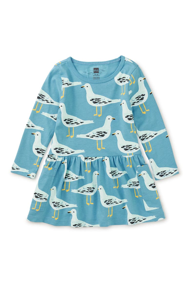 Long Sleeve Pocket Dress, Alternate, color, Squabble of Seagulls
