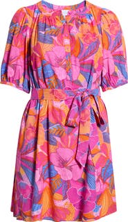 SUGARLIPS Floral Print Belted Minidress