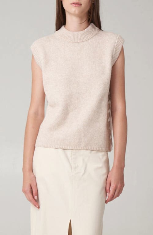 Find Me Now Ollie Whipstitch Sleeveless Mock Neck Sweater In Poricini