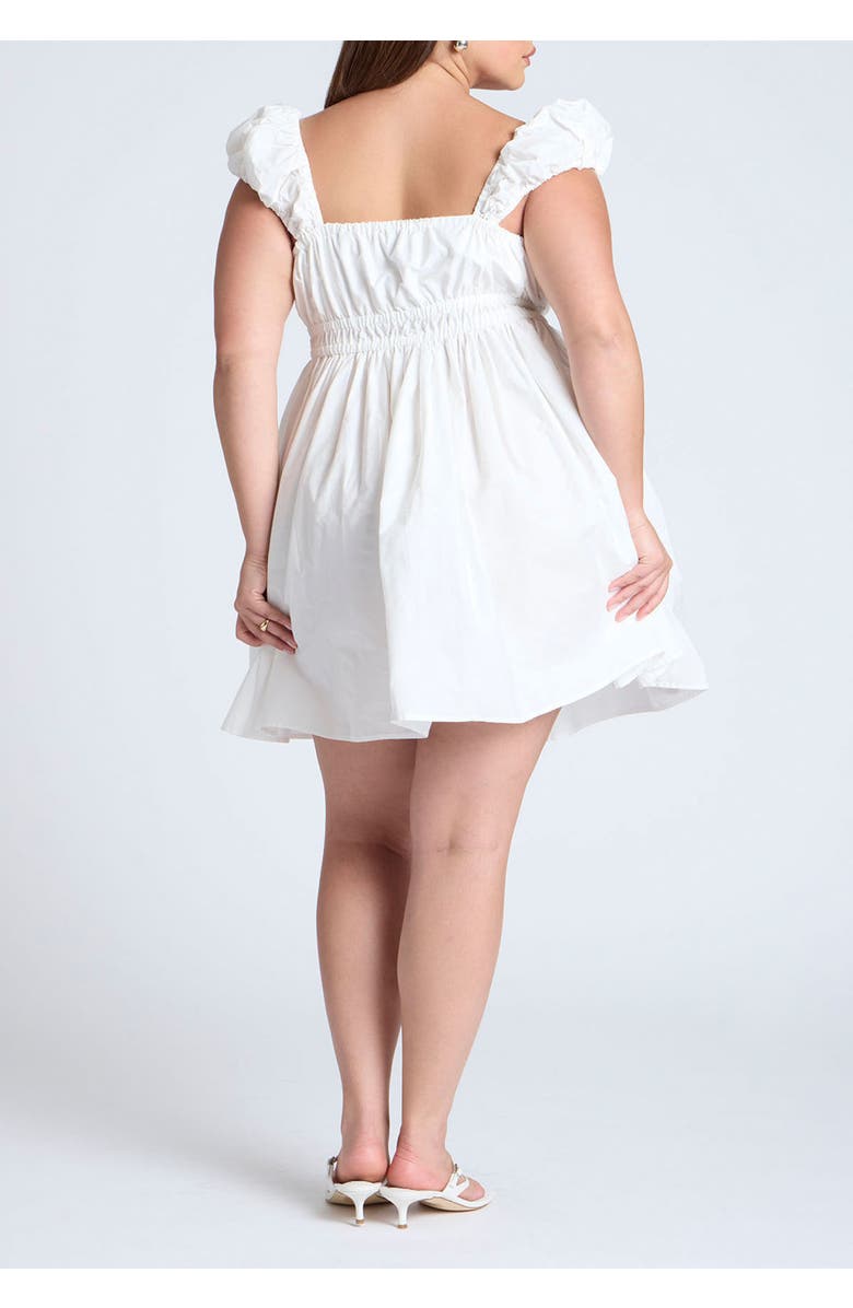 ELOQUII Poplin Flare Mini Dress, Alternate, color, Sugar Swizzle