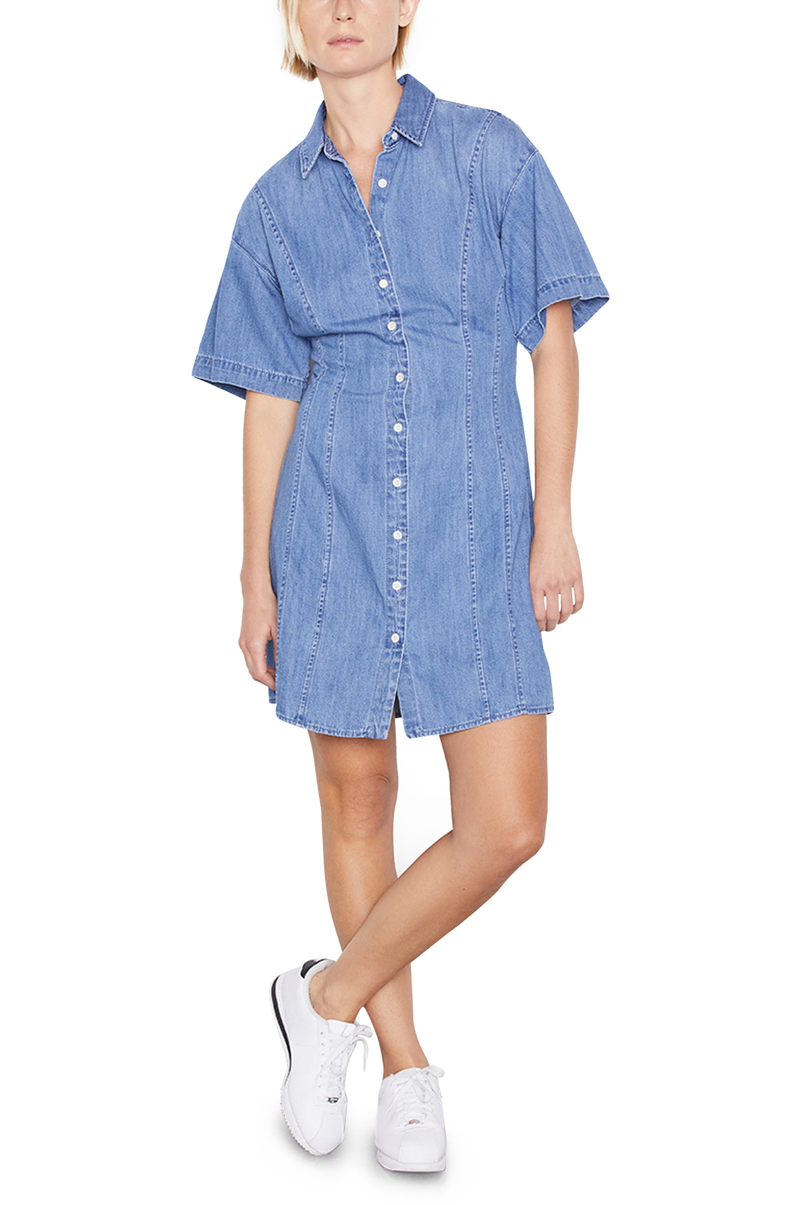 FRAME Seam Detail Denim Dress