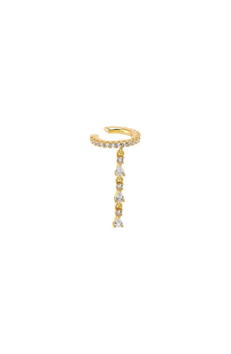 BY ADINA EDEN CZ Tennis Short Drop Ear Cuff, Main, color, Gold